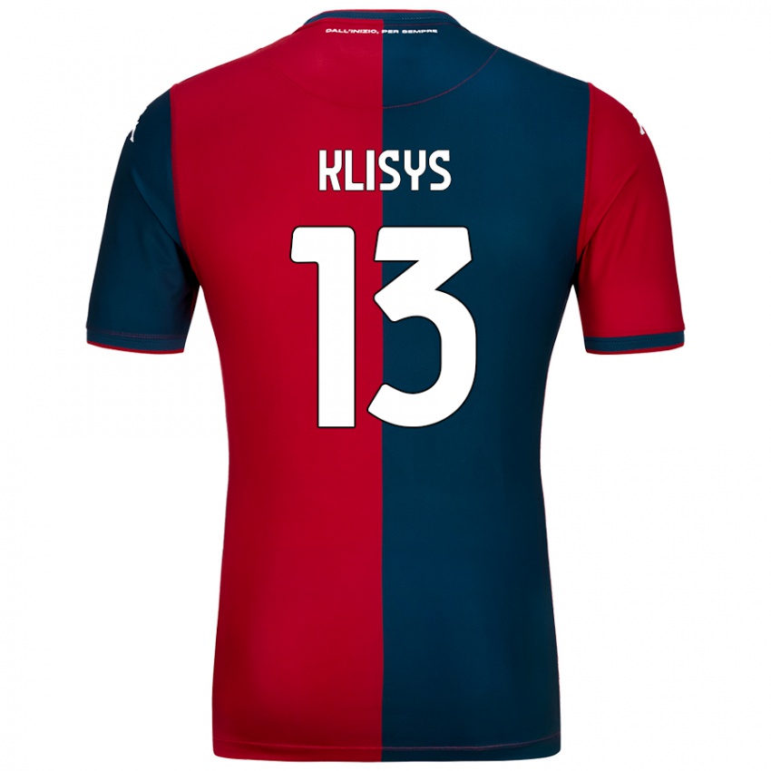 Niño Camiseta Lukas Klisys #13 Rojo Azul Oscuro 1ª Equipación 2024/25 La Camisa