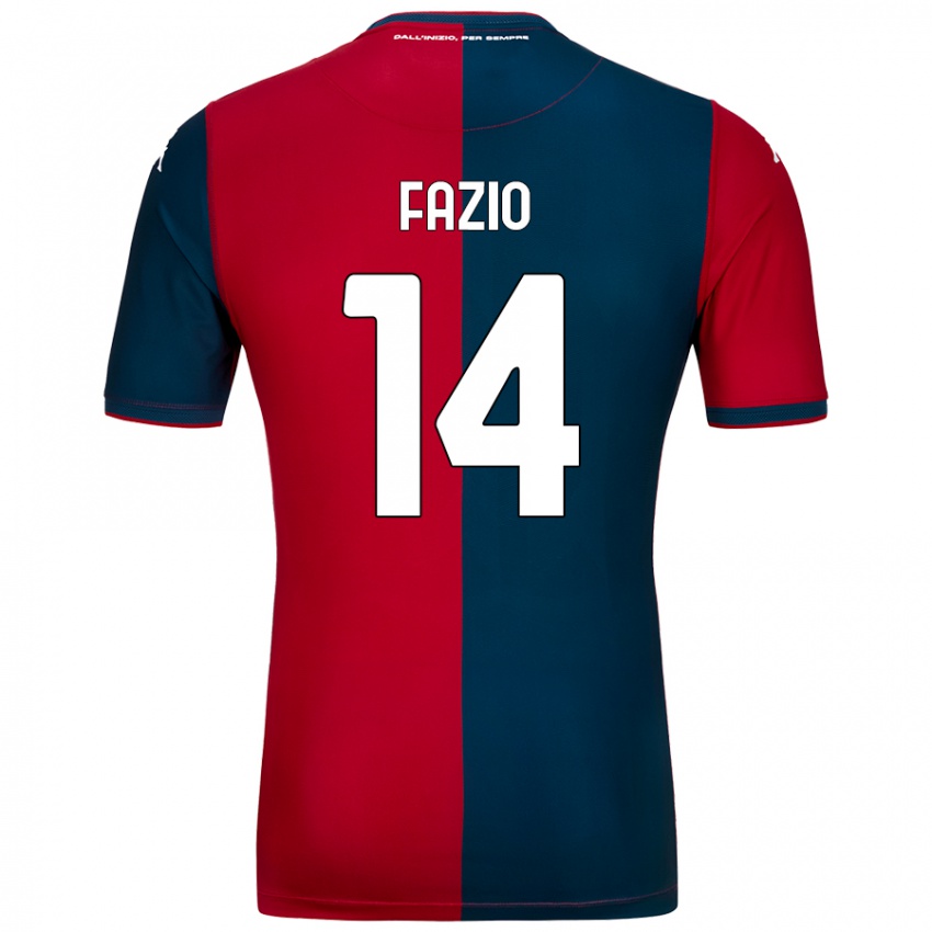 Niño Camiseta Tommaso Fazio #14 Rojo Azul Oscuro 1ª Equipación 2024/25 La Camisa