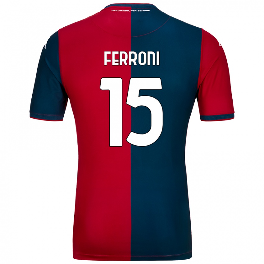 Niño Camiseta Leonardo Ferroni #15 Rojo Azul Oscuro 1ª Equipación 2024/25 La Camisa