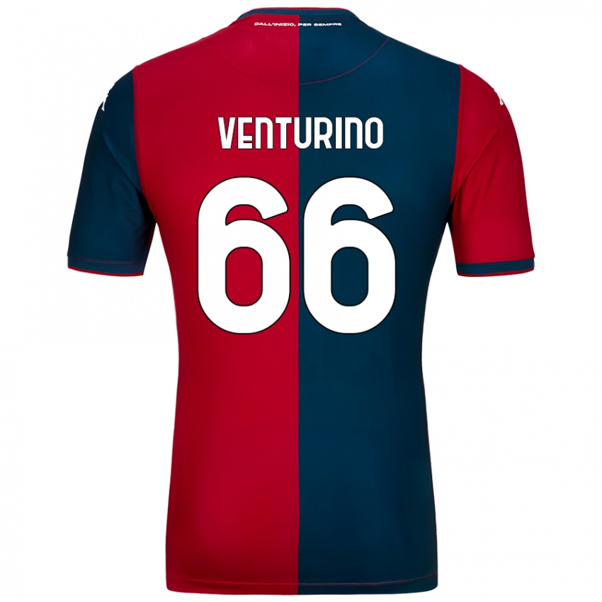 Niño Camiseta Lorenzo Venturino #66 Rojo Azul Oscuro 1ª Equipación 2024/25 La Camisa