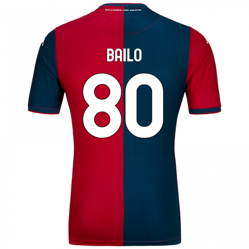 Niño Camiseta Giorgio Bailo #80 Rojo Azul Oscuro 1ª Equipación 2024/25 La Camisa