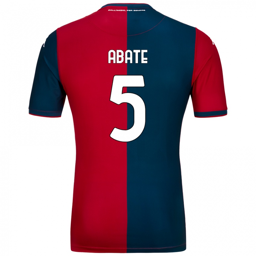 Niño Camiseta Giada Abate #5 Rojo Azul Oscuro 1ª Equipación 2024/25 La Camisa