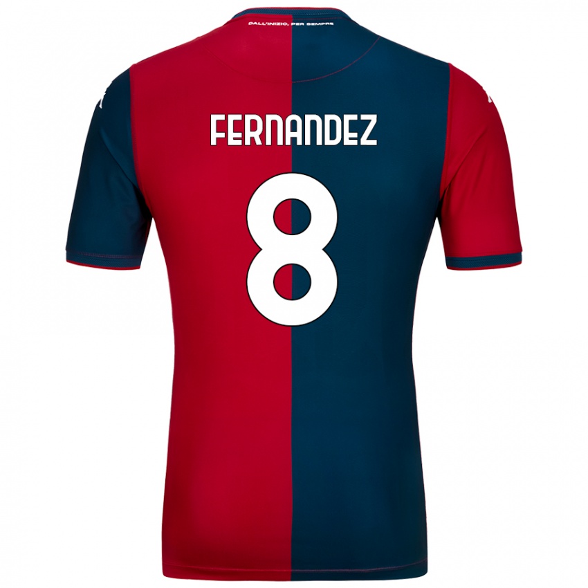 Niño Camiseta Maria Fernandez #8 Rojo Azul Oscuro 1ª Equipación 2024/25 La Camisa