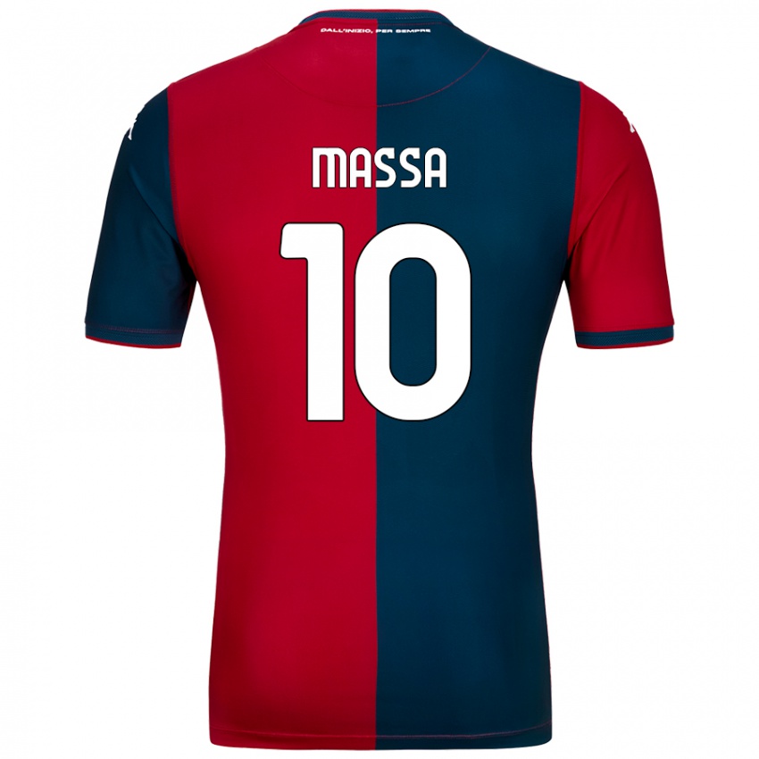 Niño Camiseta Alessandra Massa #10 Rojo Azul Oscuro 1ª Equipación 2024/25 La Camisa