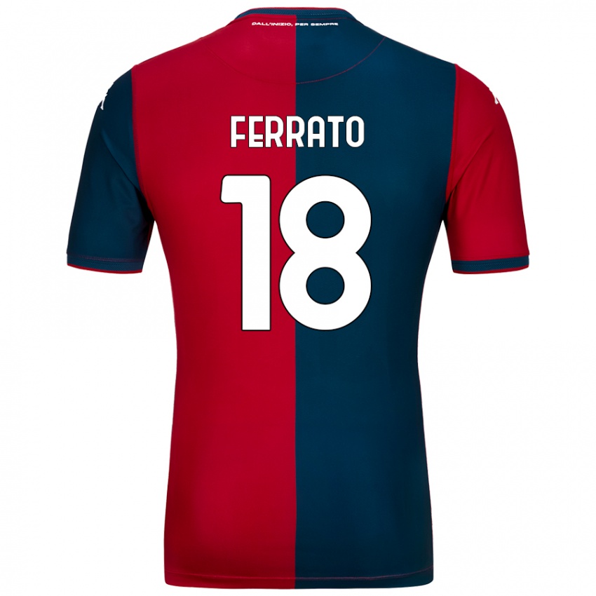 Niño Camiseta Claudia Ferrato #18 Rojo Azul Oscuro 1ª Equipación 2024/25 La Camisa