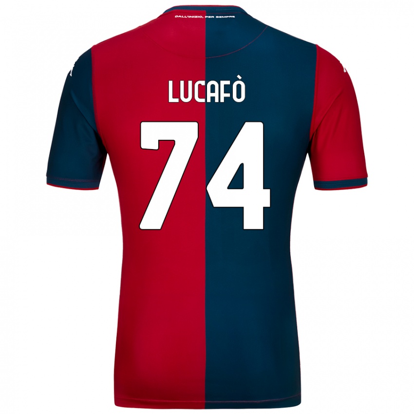 Niño Camiseta Sara Lucafò #74 Rojo Azul Oscuro 1ª Equipación 2024/25 La Camisa