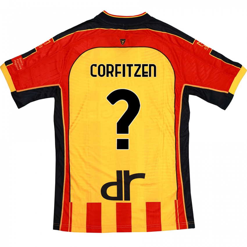 Niño Camiseta Jeppe Corfitzen #0 Amarillo Rojo 1ª Equipación 2024/25 La Camisa