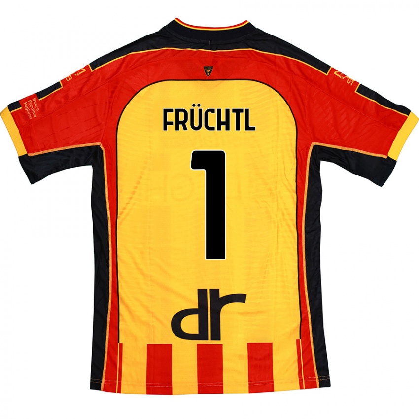 Niño Camiseta Christian Früchtl #1 Amarillo Rojo 1ª Equipación 2024/25 La Camisa