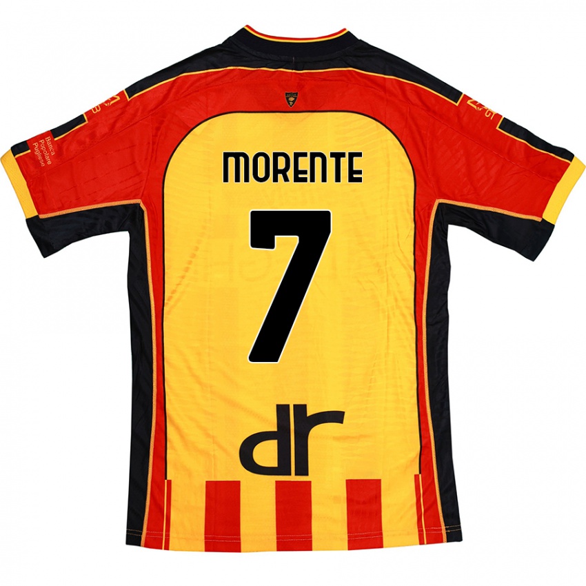 Niño Camiseta Tete Morente #7 Amarillo Rojo 1ª Equipación 2024/25 La Camisa