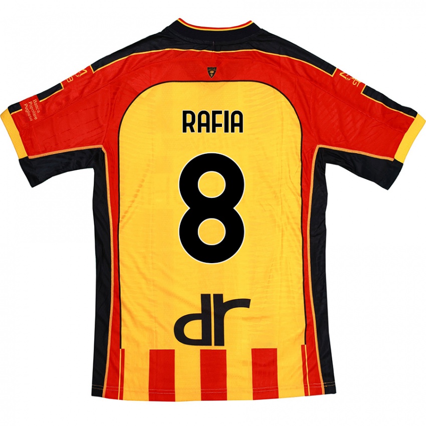 Niño Camiseta Hamza Rafia #8 Amarillo Rojo 1ª Equipación 2024/25 La Camisa