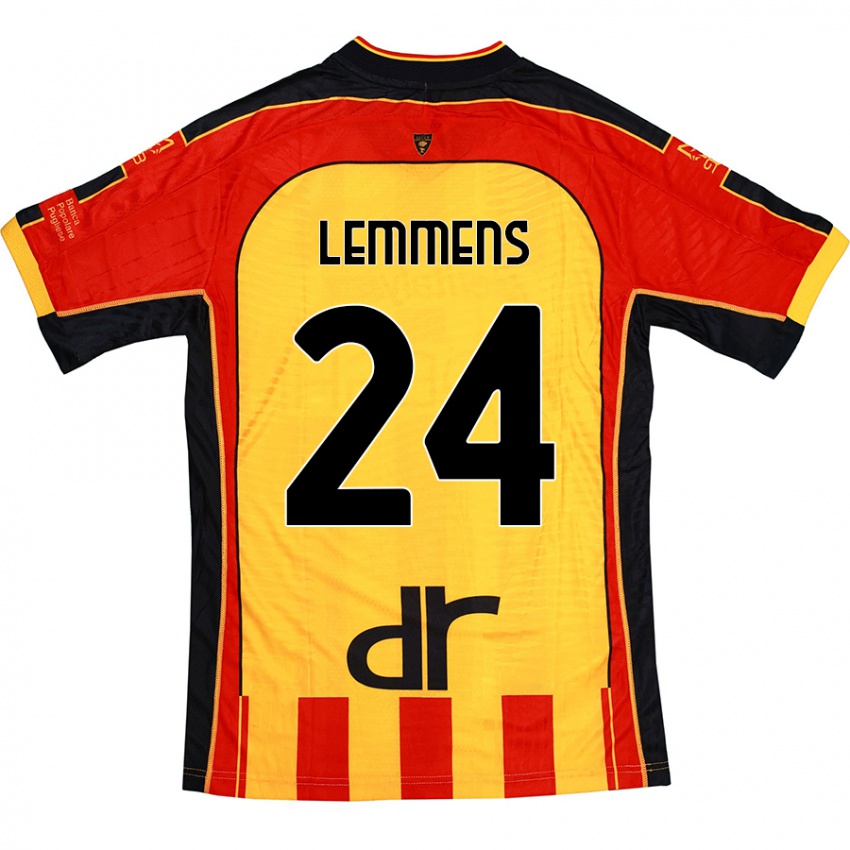 Niño Camiseta Mats Lemmens #24 Amarillo Rojo 1ª Equipación 2024/25 La Camisa