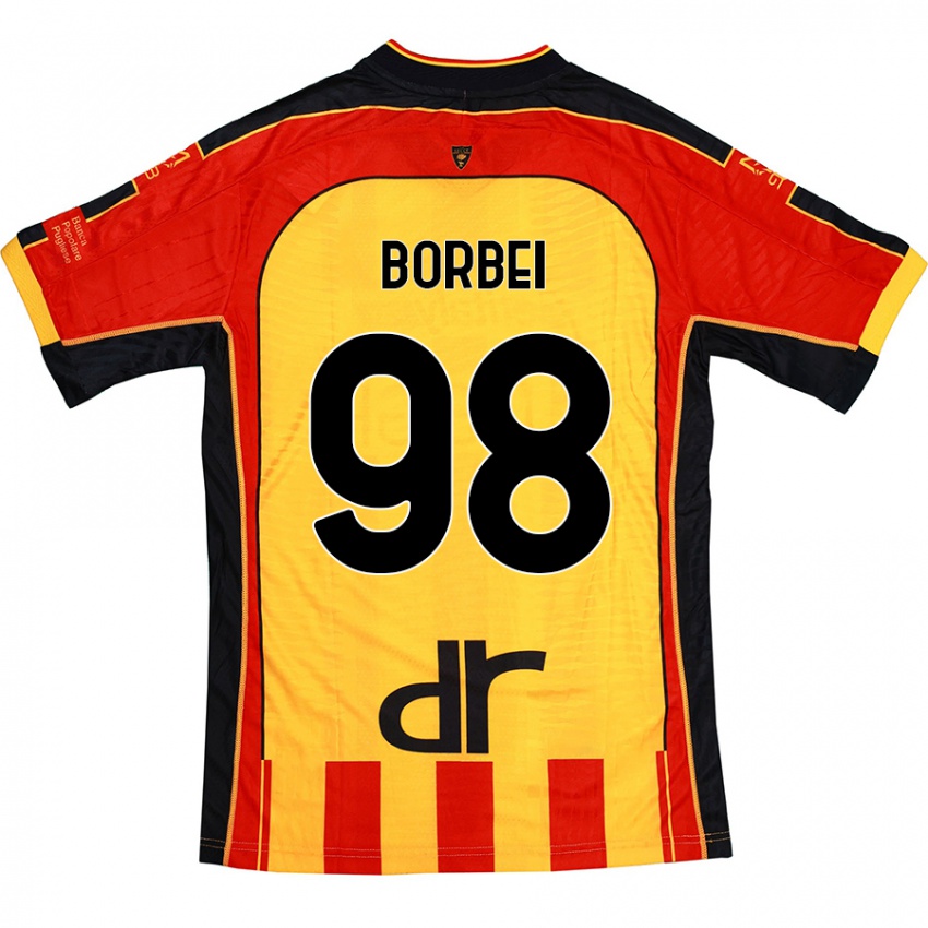 Niño Camiseta Alexandru Borbei #98 Amarillo Rojo 1ª Equipación 2024/25 La Camisa