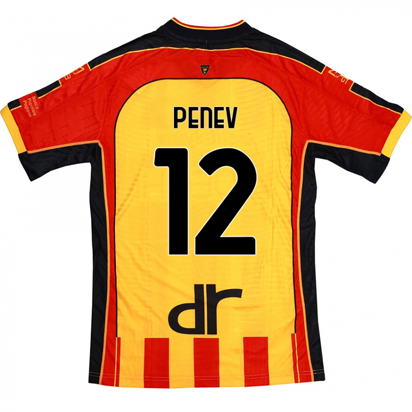 Niño Camiseta Plamen Penev #12 Amarillo Rojo 1ª Equipación 2024/25 La Camisa