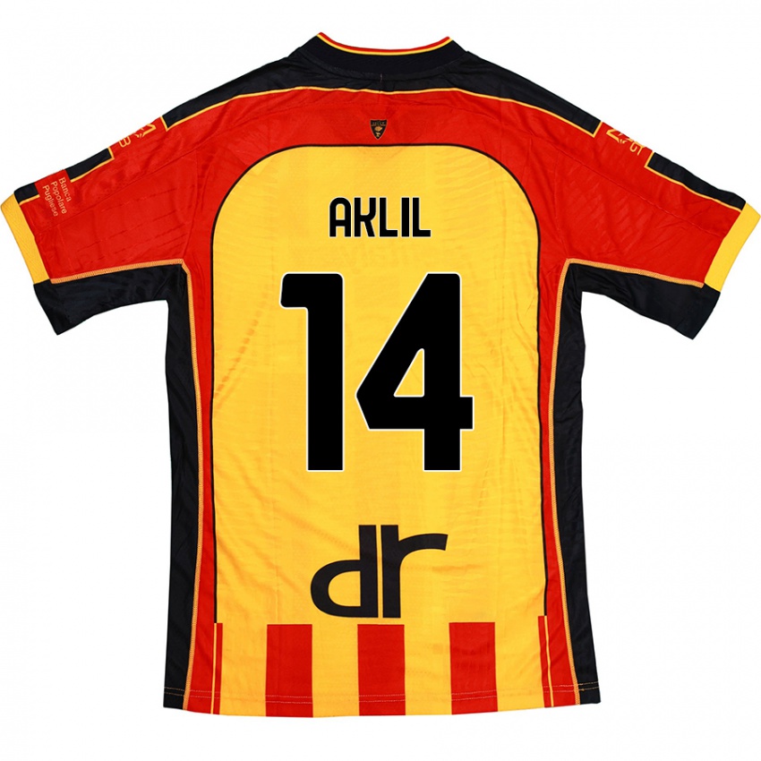 Niño Camiseta Lino Aklil #14 Amarillo Rojo 1ª Equipación 2024/25 La Camisa