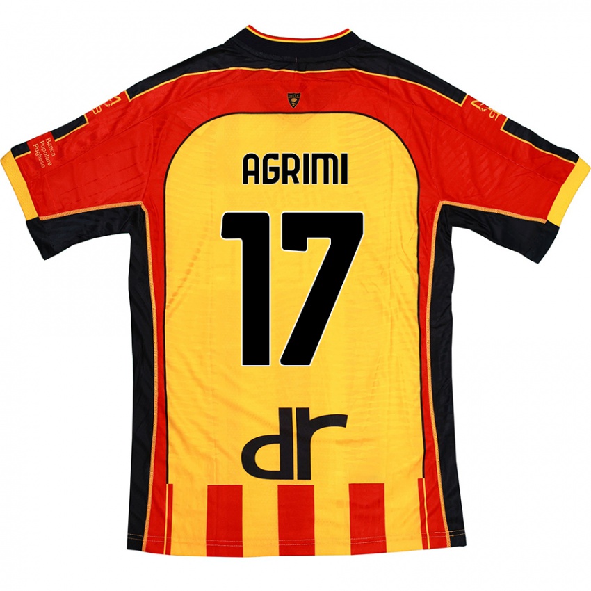 Niño Camiseta Matteo Agrimi #17 Amarillo Rojo 1ª Equipación 2024/25 La Camisa