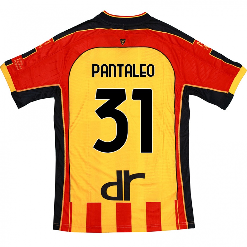 Niño Camiseta Dario Pantaleo #31 Amarillo Rojo 1ª Equipación 2024/25 La Camisa