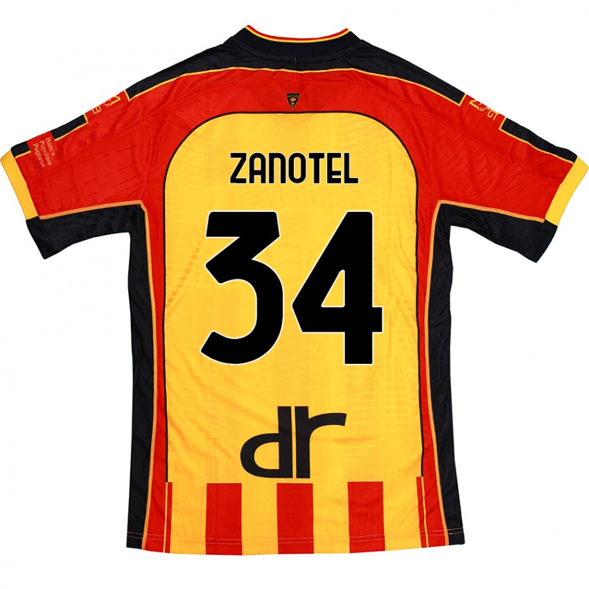 Niño Camiseta Giovanni Zanotel #34 Amarillo Rojo 1ª Equipación 2024/25 La Camisa