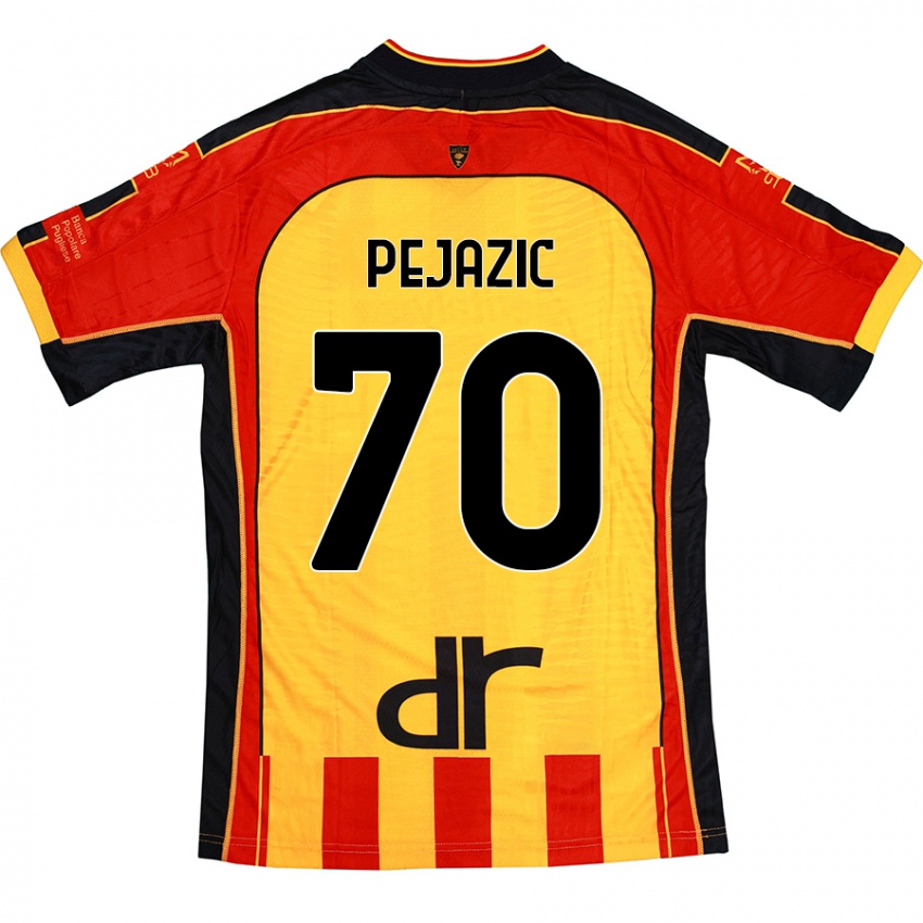 Niño Camiseta Mario Pejazic #70 Amarillo Rojo 1ª Equipación 2024/25 La Camisa