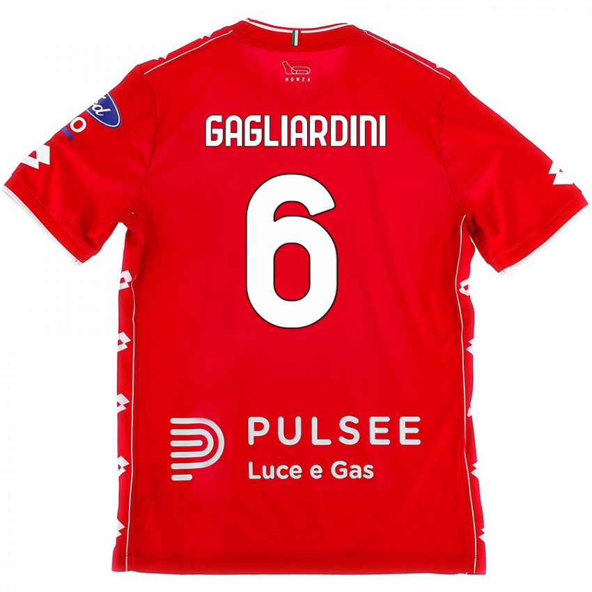 Niño Camiseta Roberto Gagliardini #6 Rojo Blanco 1ª Equipación 2024/25 La Camisa