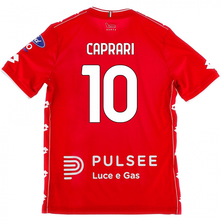 Niño Camiseta Gianluca Caprari #10 Rojo Blanco 1ª Equipación 2024/25 La Camisa