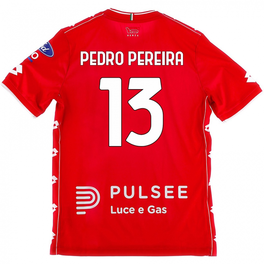 Niño Camiseta Pedro Pereira #13 Rojo Blanco 1ª Equipación 2024/25 La Camisa