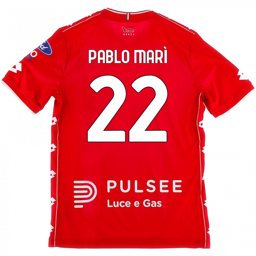 Niño Camiseta Pablo Marí #22 Rojo Blanco 1ª Equipación 2024/25 La Camisa