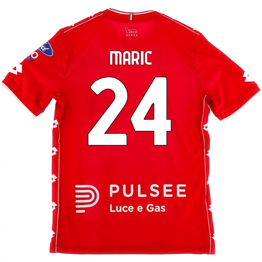 Niño Camiseta Mirko Maric #24 Rojo Blanco 1ª Equipación 2024/25 La Camisa