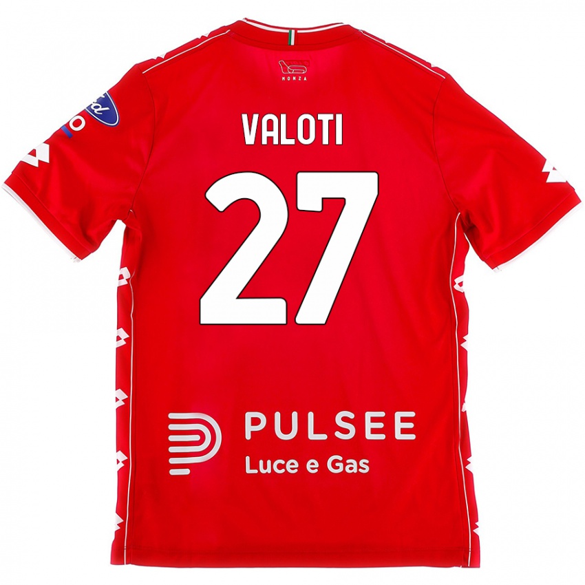 Niño Camiseta Mattia Valoti #27 Rojo Blanco 1ª Equipación 2024/25 La Camisa