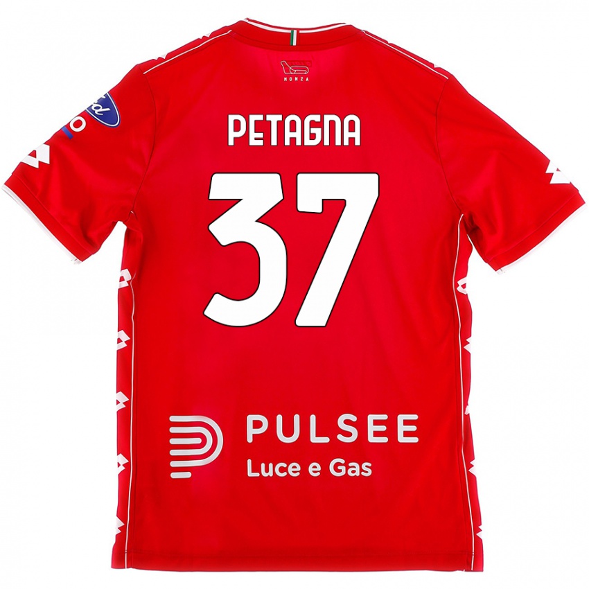 Niño Camiseta Andrea Petagna #37 Rojo Blanco 1ª Equipación 2024/25 La Camisa