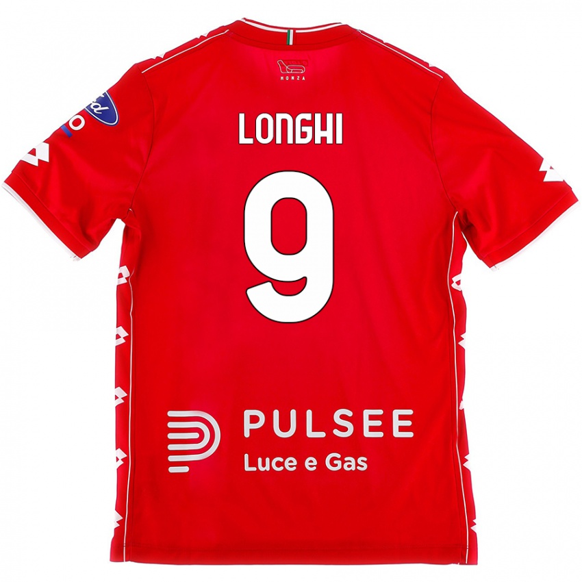 Niño Camiseta Jordan Longhi #9 Rojo Blanco 1ª Equipación 2024/25 La Camisa