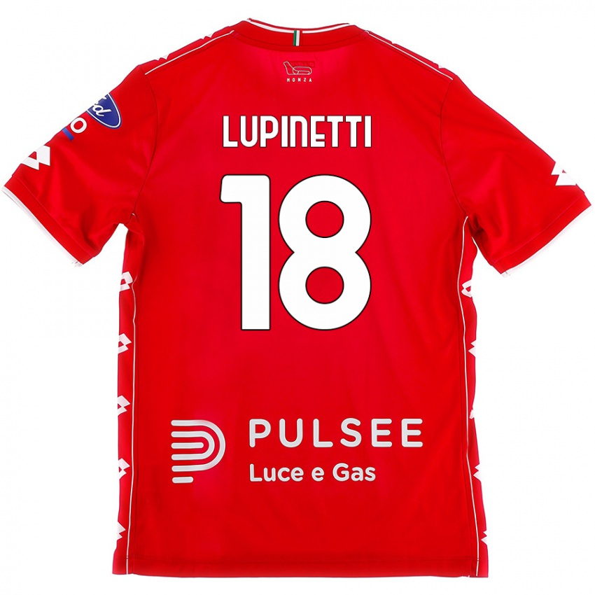 Niño Camiseta Tommaso Lupinetti #18 Rojo Blanco 1ª Equipación 2024/25 La Camisa