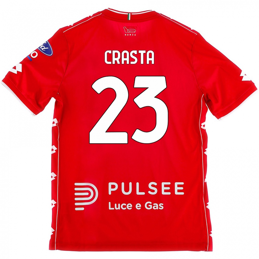 Niño Camiseta Mario Crasta #23 Rojo Blanco 1ª Equipación 2024/25 La Camisa