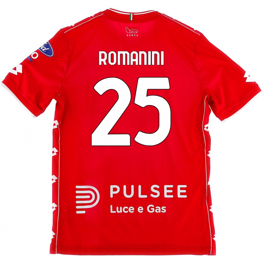 Niño Camiseta Andrea Romanini #25 Rojo Blanco 1ª Equipación 2024/25 La Camisa