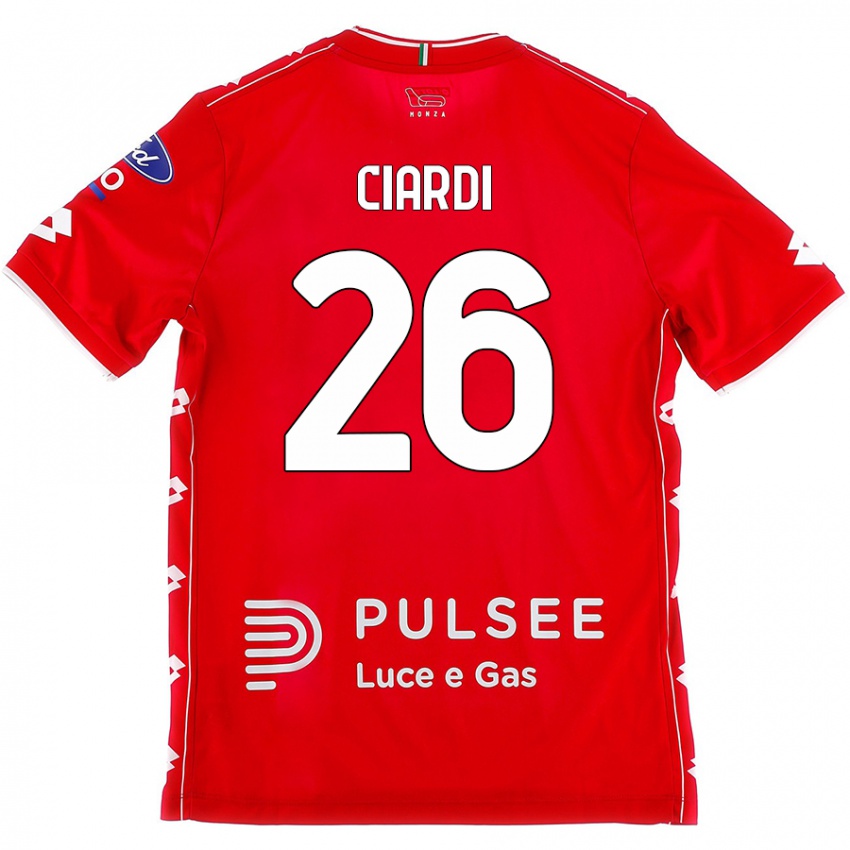 Niño Camiseta Tommaso Ciardi #26 Rojo Blanco 1ª Equipación 2024/25 La Camisa