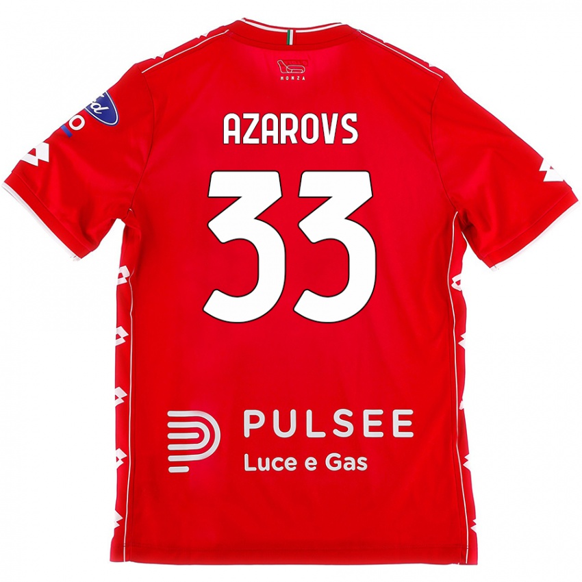 Niño Camiseta Timurs Azarovs #33 Rojo Blanco 1ª Equipación 2024/25 La Camisa