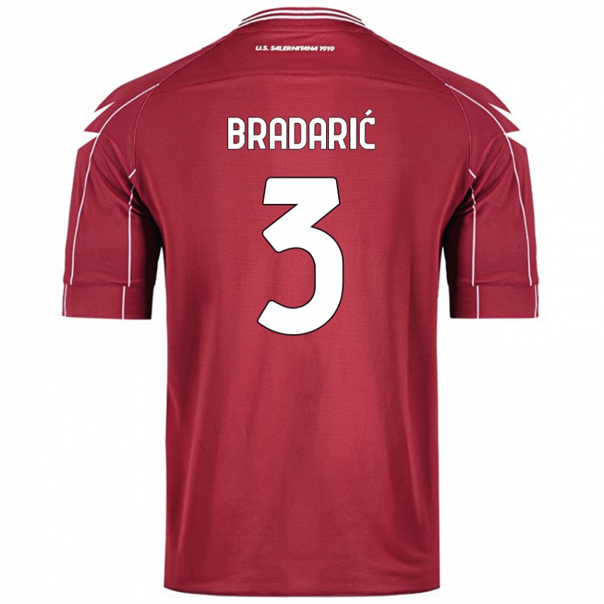 Niño Camiseta Domagoj Bradarić #3 Borgoña 1ª Equipación 2024/25 La Camisa