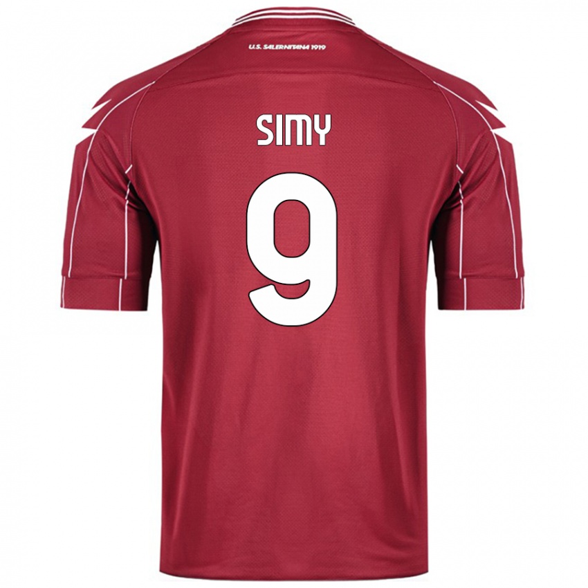 Niño Camiseta Simy #9 Borgoña 1ª Equipación 2024/25 La Camisa