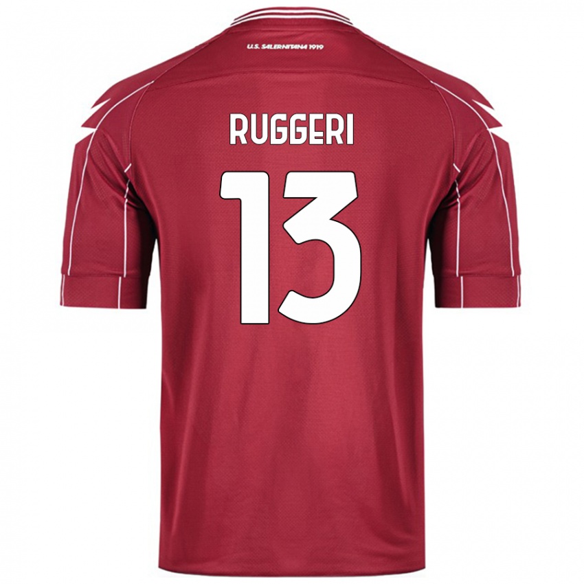 Niño Camiseta Fabio Ruggeri #13 Borgoña 1ª Equipación 2024/25 La Camisa