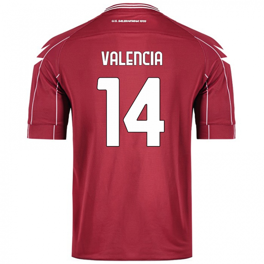 Niño Camiseta Diego Valencia #14 Borgoña 1ª Equipación 2024/25 La Camisa