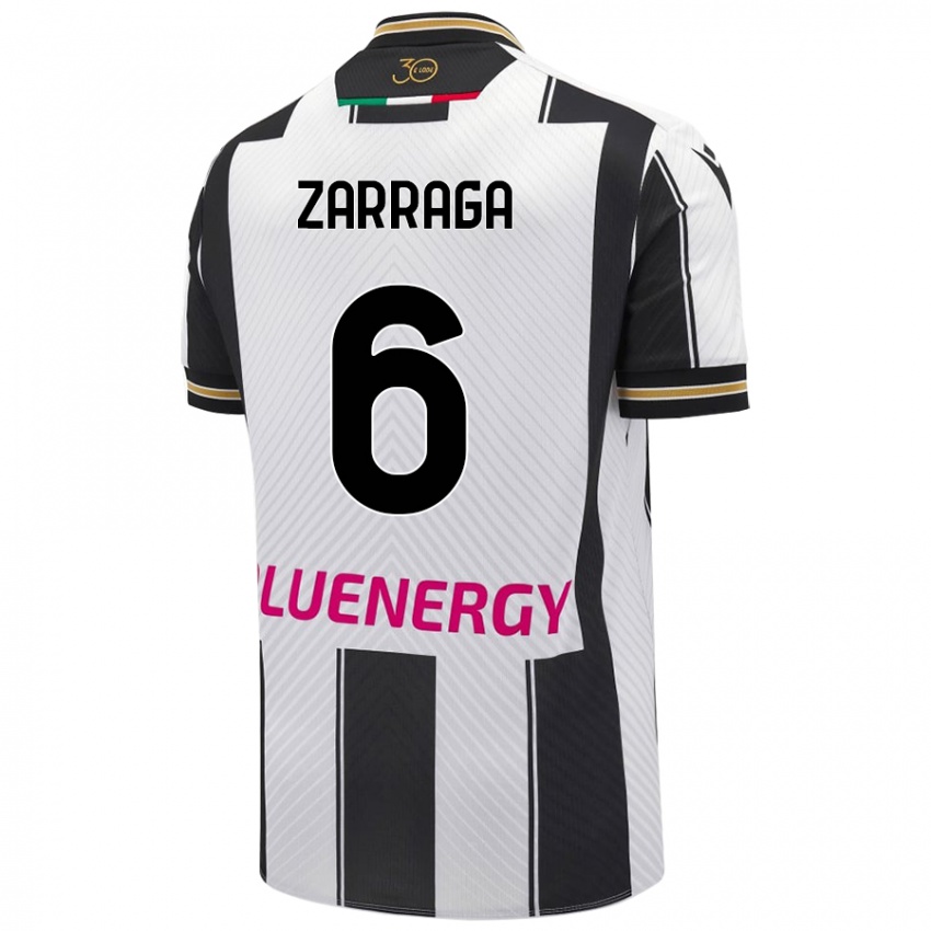 Niño Camiseta Oier Zarraga #6 Blanco Negro 1ª Equipación 2024/25 La Camisa