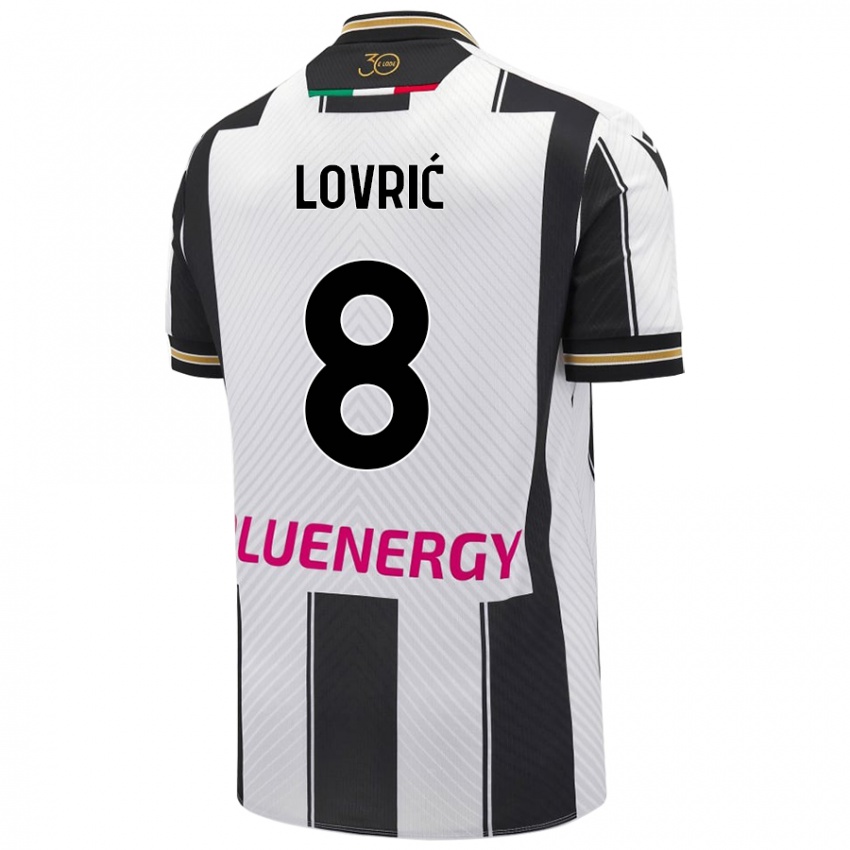 Niño Camiseta Sandi Lovrić #8 Blanco Negro 1ª Equipación 2024/25 La Camisa