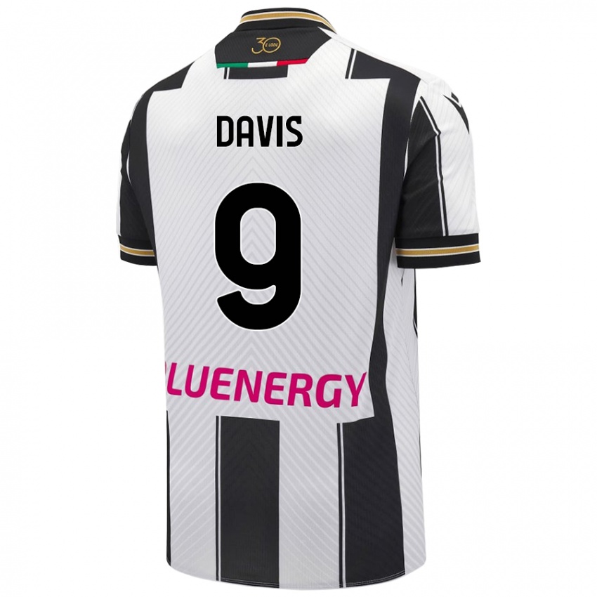 Niño Camiseta Keinan Davis #9 Blanco Negro 1ª Equipación 2024/25 La Camisa