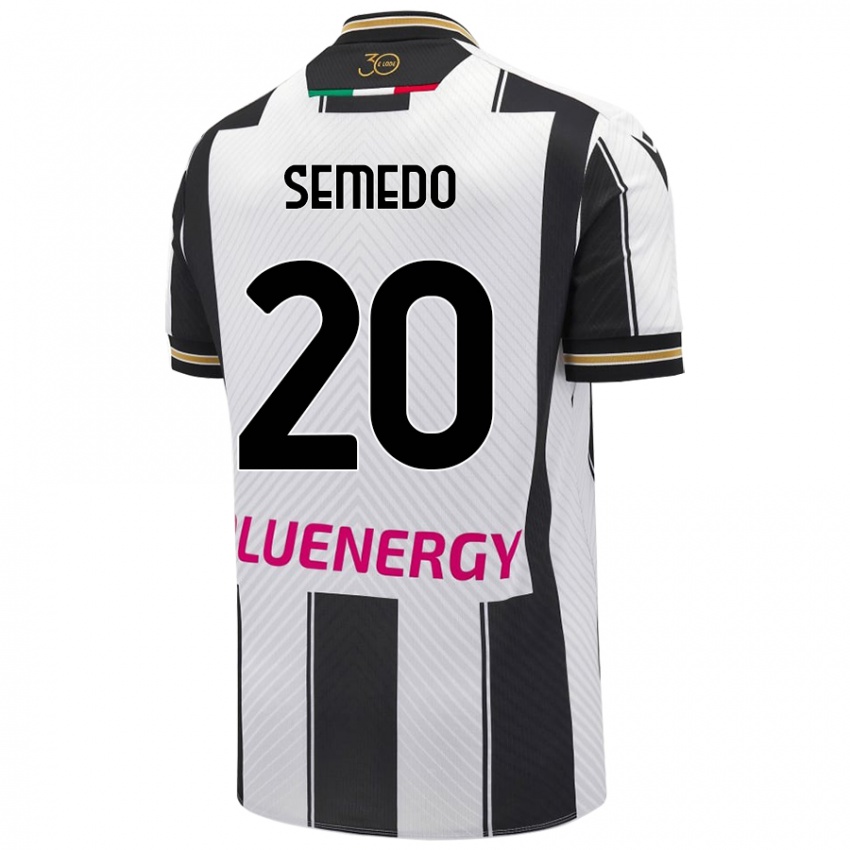 Niño Camiseta Vivaldo Semedo #20 Blanco Negro 1ª Equipación 2024/25 La Camisa