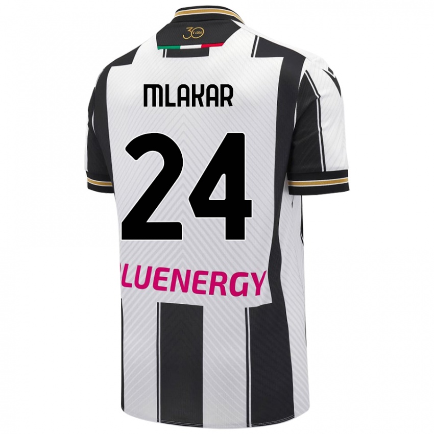 Niño Camiseta Lorenzo Mlakar #24 Blanco Negro 1ª Equipación 2024/25 La Camisa