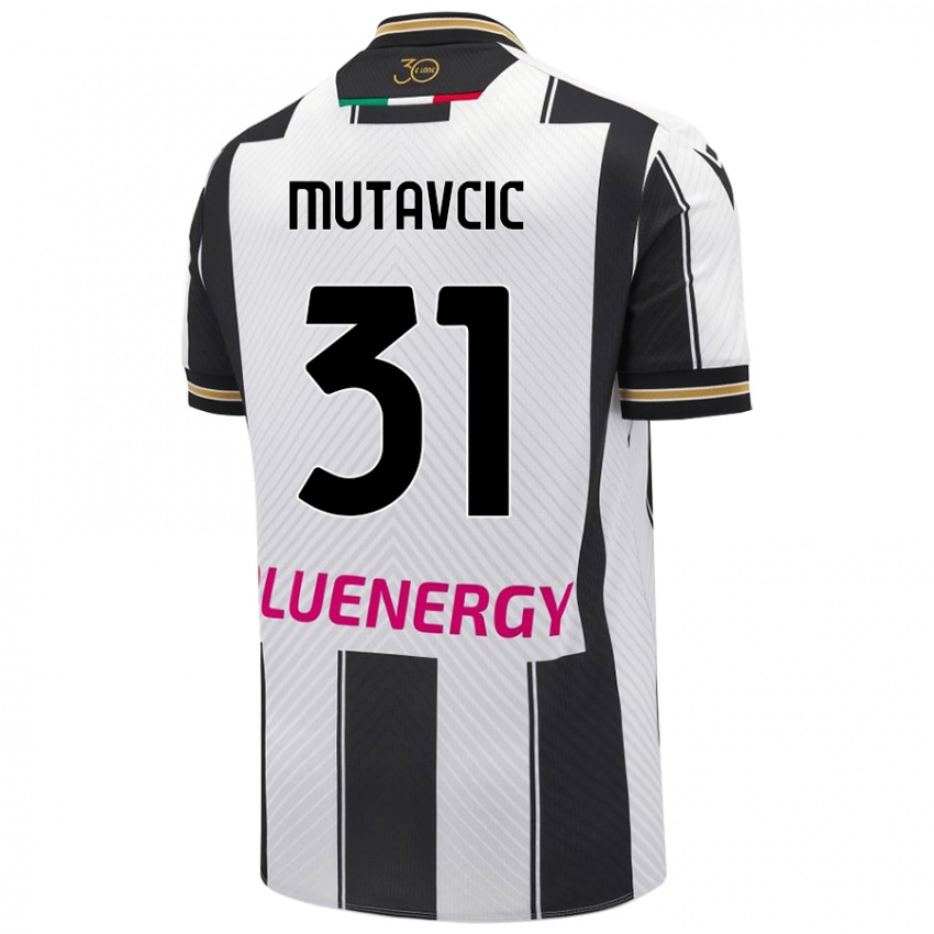 Niño Camiseta Jan Mutavcic #31 Blanco Negro 1ª Equipación 2024/25 La Camisa