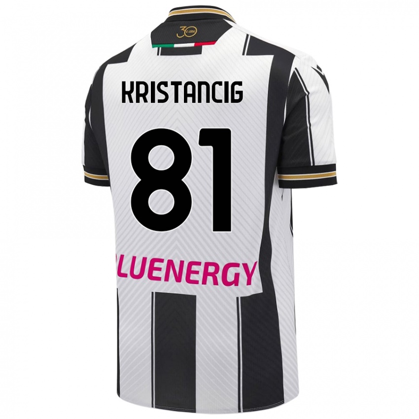 Niño Camiseta Luca Kristancig #81 Blanco Negro 1ª Equipación 2024/25 La Camisa