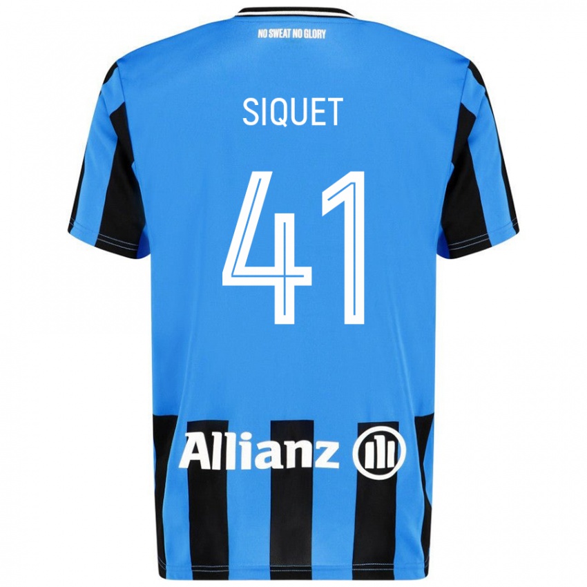 Niño Camiseta Hugo Siquet #41 Azul Cielo Negro 1ª Equipación 2024/25 La Camisa