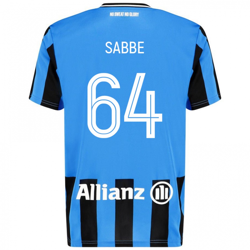 Niño Camiseta Kyriani Sabbe #64 Azul Cielo Negro 1ª Equipación 2024/25 La Camisa