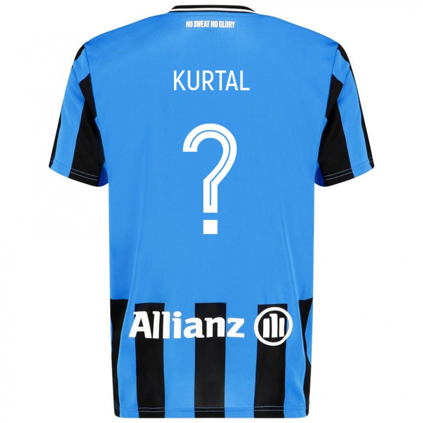 Niño Camiseta Utku Kurtal #0 Azul Cielo Negro 1ª Equipación 2024/25 La Camisa