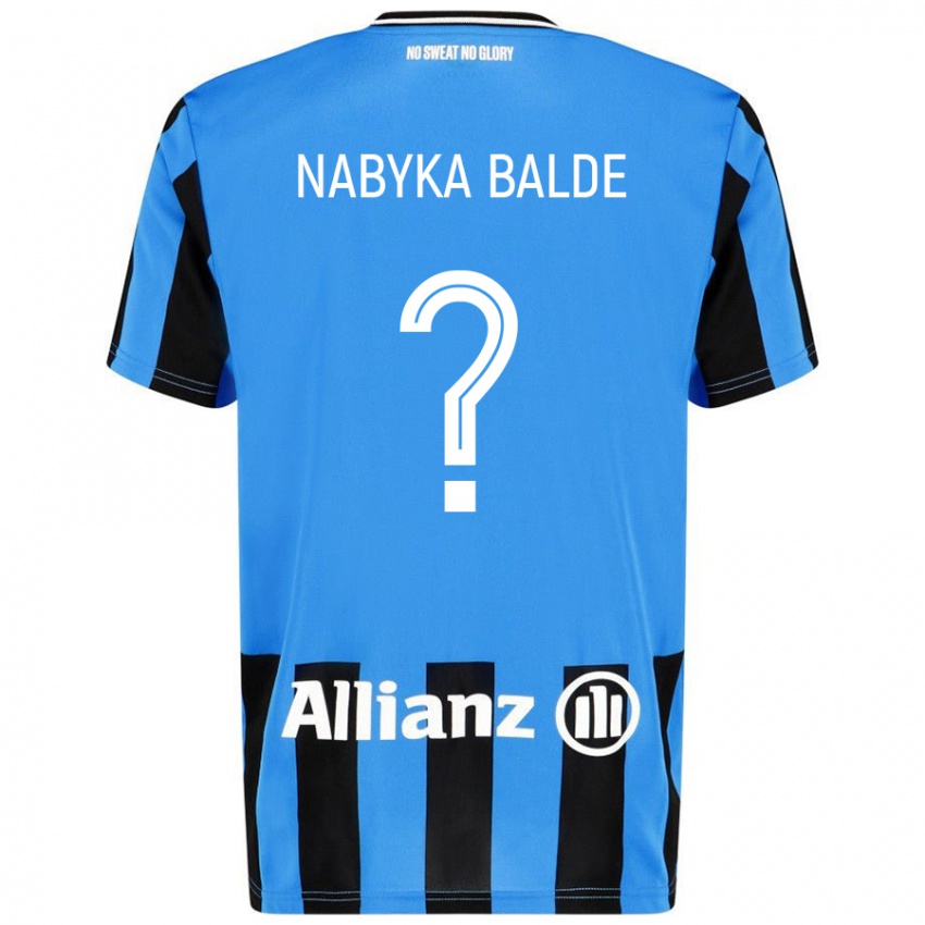 Niño Camiseta Mamadou Nabyka Balde #0 Azul Cielo Negro 1ª Equipación 2024/25 La Camisa